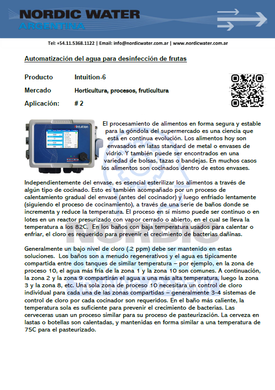 Automatizacion del agua para desinfeccion de frutas